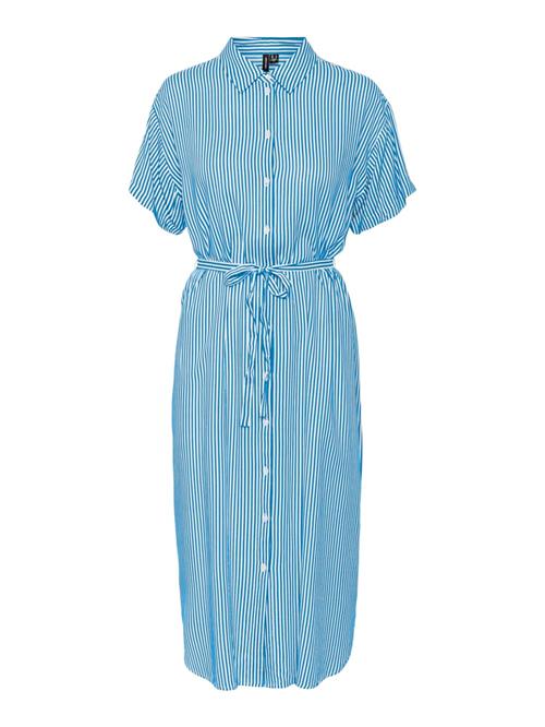 VERO MODA Blusekjole 'VMBumpy'  blå / hvid