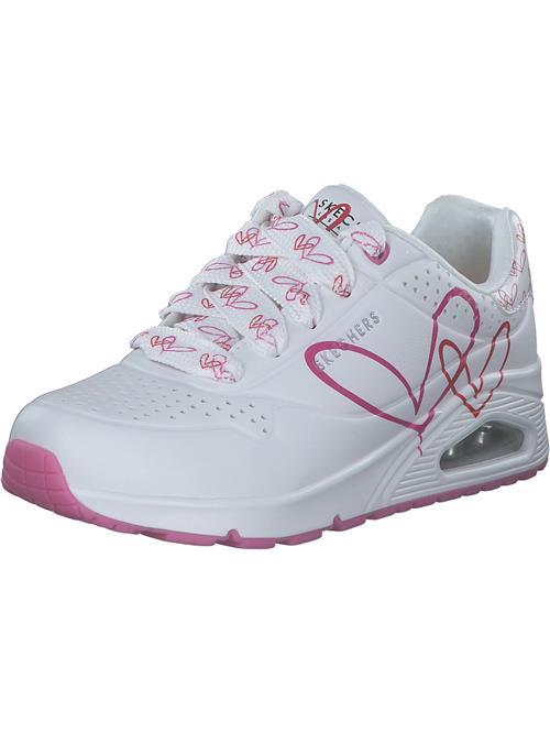 SKECHERS Sneaker low 'Uno - Twin Hearts'  pink / hvid