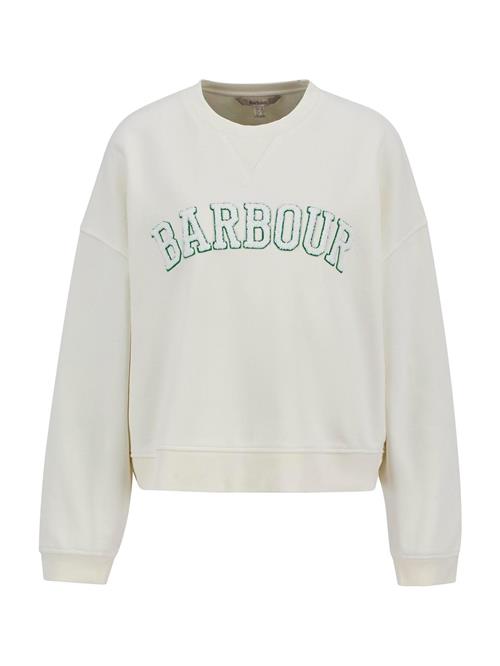 Barbour Sweatshirt 'Silverdale'  ecru / smaragd
