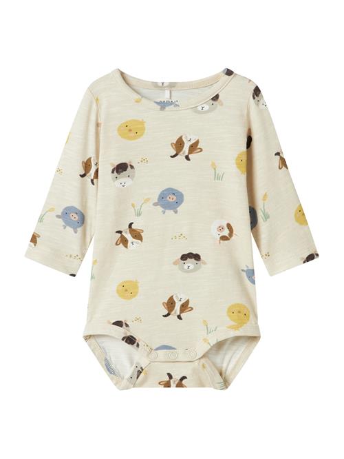 NAME IT Sparkedragt/Body 'NBMLARM'  creme / røgblå / brun / gul