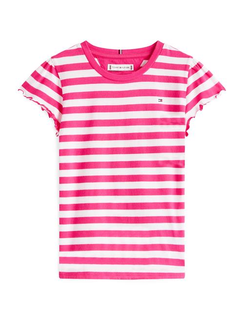 Se TOMMY HILFIGER Bluser & t-shirts 'ESSENTIAL'  pink / hvid ved About You