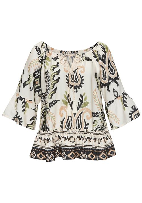 BUFFALO Bluse  beige / sand / oliven / sort