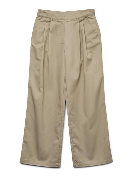 VERO MODA Bukser med lægfolder  beige