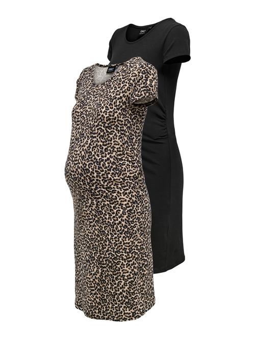 Only Maternity Kjole 'OLMLOVELY'  beige / ecru / sort