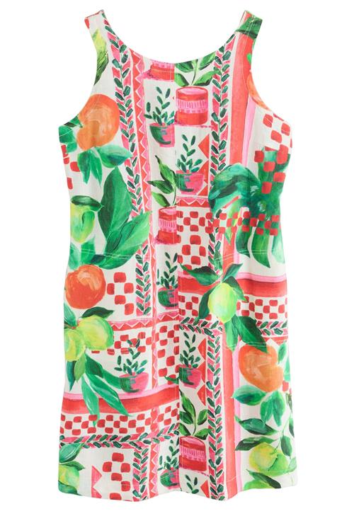 Next Kjole  grøn / orange / pink / hvid