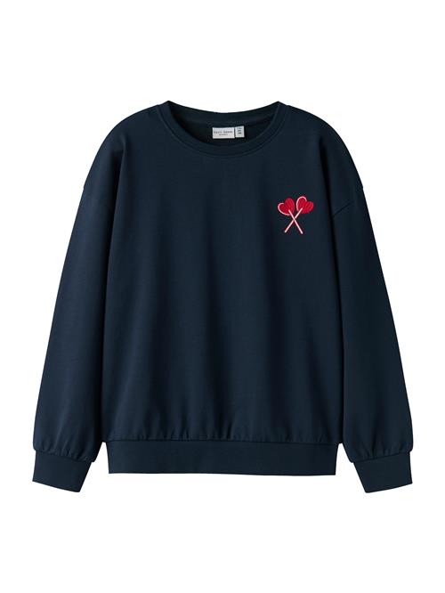 NAME IT Sweatshirt 'NKFVANITA'  navy / mørkerød / hvid