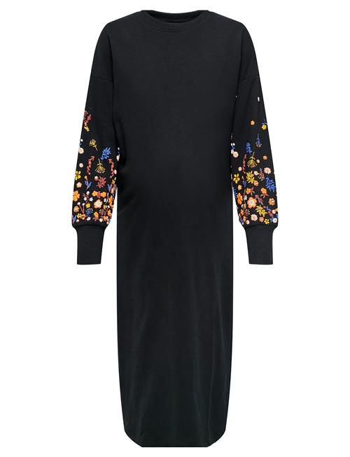 Olmbrooke L/S Long Flower Dress Jrs Only Maternity Black