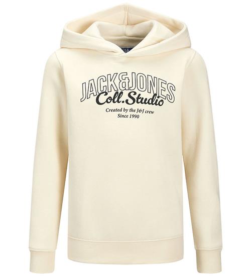 Jack & Jones Hættetrøje - JjMakoto - Antique White/Big Print