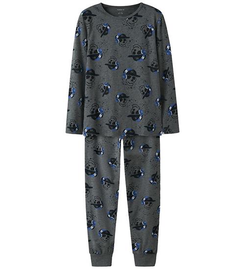 Name it Nattøj 2-delt - NkmNight - Mørkegråmeleret