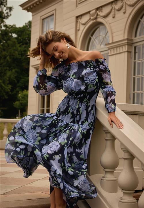 Bubbleroom Occasion Smock Off Shoulder Maxi Dress