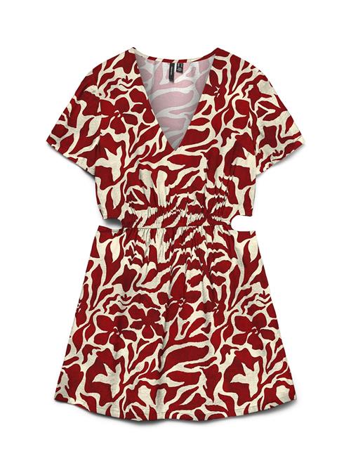 VERO MODA Kjole 'VMLea'  bordeaux / uldhvid