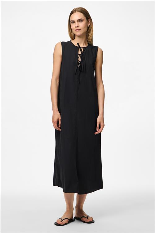 Jenna Tie Dress - Sort - S - PIECES