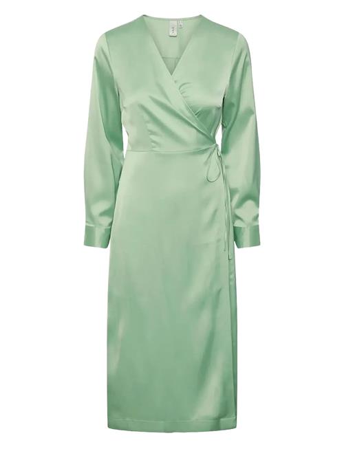 Yaspella Ls Wrap Midi Dress S. YAS Green