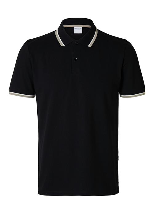 Se Slhslim-Atlas Sport Ss Polo Selected Black ved Booztlet