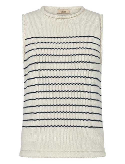 Mmaubin Sl Stripe Knit Top MOS MOSH Beige