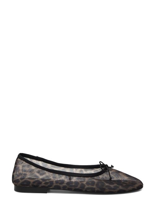 Animal-Print Mesh Ballerina Flats Mango Patterned