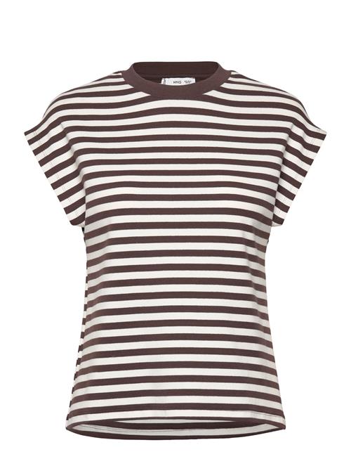 Striped Short-Sleeved T-Shirt Mango Brown