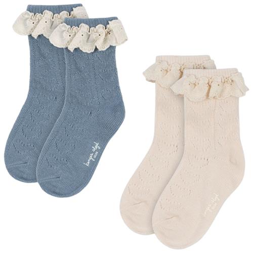 Konges Sløjd 2-Pack Pointelle-strømper Blue Mix 19-21 EU  Blå  19-21 EU  kvinde