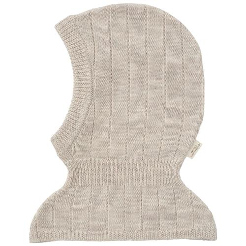 Copenhagen Colors Rib Knitted Balaclava In Merino Wool  Pale Cream Melange RIB KNITTED BALACLAVA IN MERINO WOOL-PALE CREAM MELANGE  Creme    Unisex