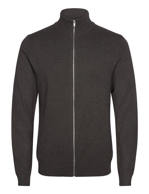 Melange Zip Cardigan Knit Lindbergh Brown