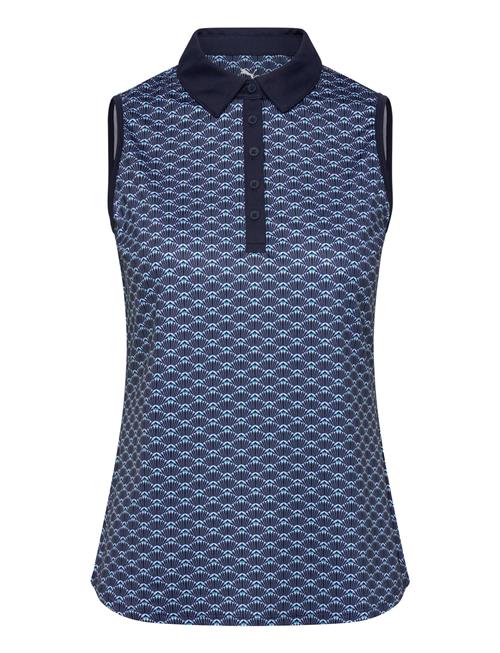 W Cloudspun Scallop Sl Polo PUMA Golf Blue