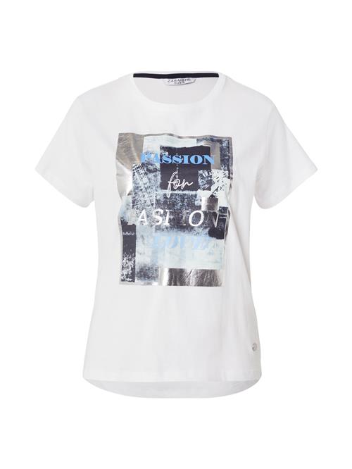 ZABAIONE Shirts 'Th44ora'  lyseblå / antracit / sølv / hvid