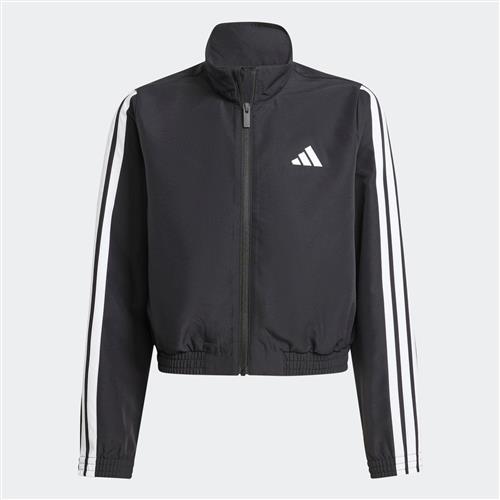 Se ADIDAS SPORTSWEAR Sportsjakke 'Essentials'  sort / hvid ved About You
