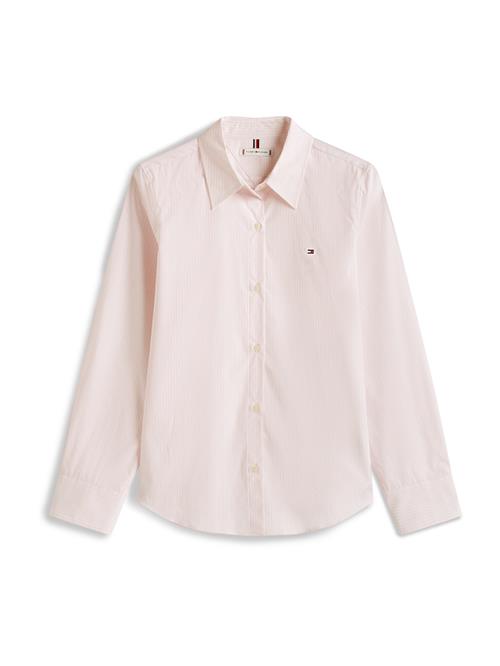 Se TOMMY HILFIGER Bluse 'Ess'  navy / pastelpink / rød / hvid ved About You