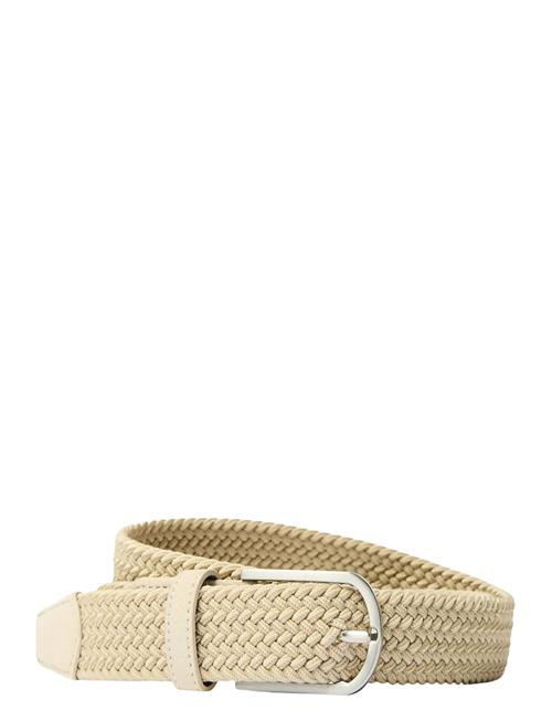 Slhtom Braided Textile Belt Selected Homme Beige