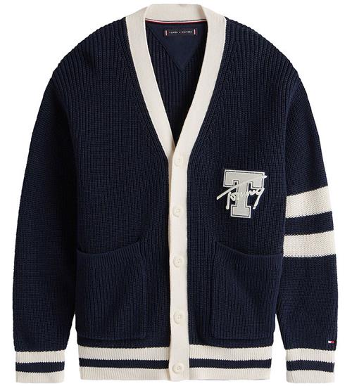 Tommy Hilfiger Cardigan - Strik - Varsity Graphic - Dark Night N