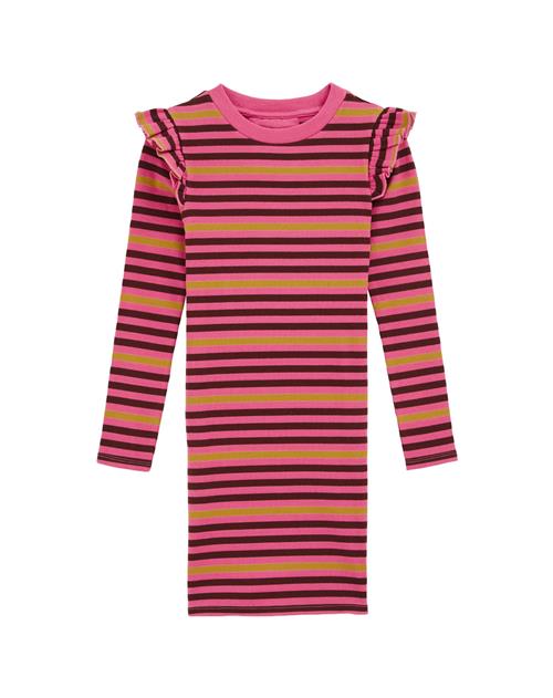 WE Fashion Kjole  oliven / pink / sort