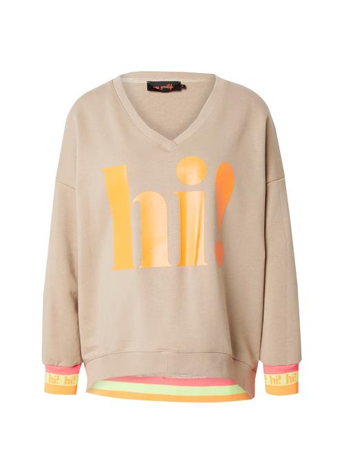 miss goodlife Sweatshirt 'Hi!'  sand / lysegrøn / orange / lys pink
