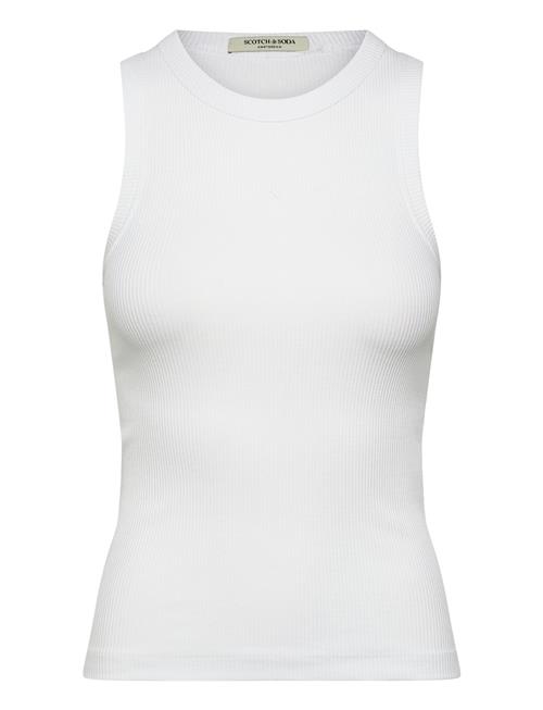 Core Rib Racer Tank Scotch & Soda White