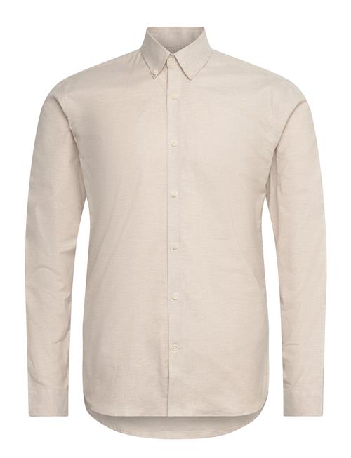 Se Yarn Dyed Oxford Superflex Shirt L/ Lindbergh Cream ved Booztlet