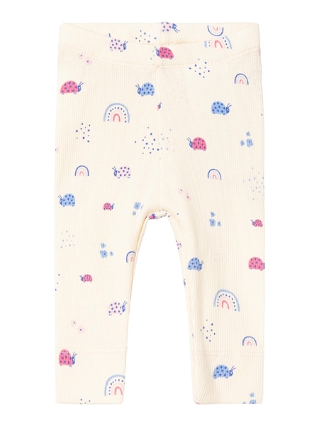 Se NAME IT Mariehøne Rib Leggings Nanine Buttercream hos SmartKidz