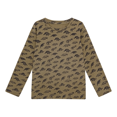Se BIRKHOLM Bluse Brun Dinosaur hos SmartKidz