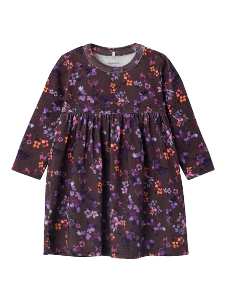 Se NAME IT Blomster Kjole Ranja Chocolate Plum hos SmartKidz