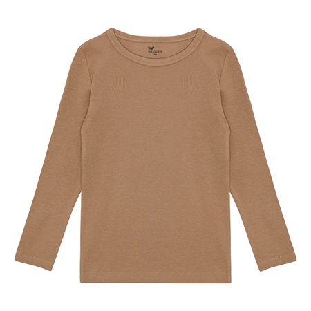 Se BIRKHOLM Rib Bluse Cafe Latte Brun hos SmartKidz