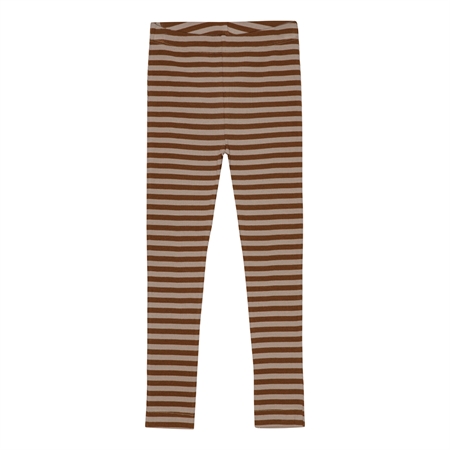Se BIRKHOLM Stribede Rib Leggings Kashmir Brun & Varm Brun hos SmartKidz