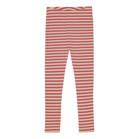 Se BIRKHOLM Stribede Rib Leggings Hindbær Rosa & Solskins Gul hos SmartKidz