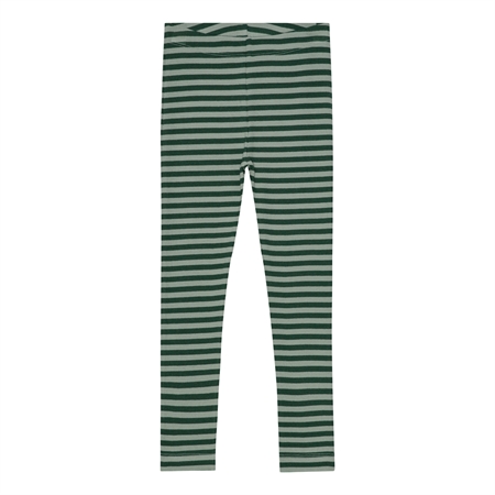 Se BIRKHOLM Stribede Rib Leggings Platan Grøn & Åkande Grøn hos SmartKidz