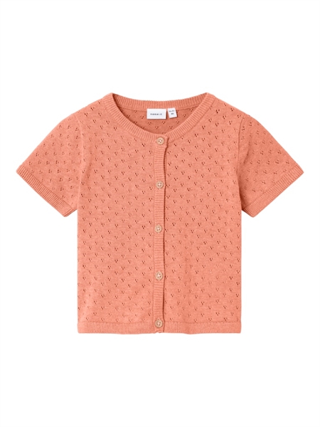 Se NAME IT Kortærmet Strik Cardigan Jalisa Papaya Punch hos SmartKidz