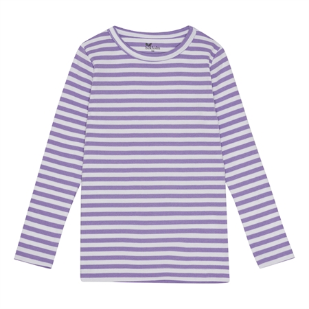 Se BIRKHOLM Stribet Rib Bluse Perfekt Hvid & Pastel Lilla hos SmartKidz
