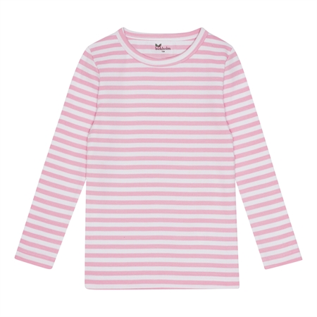 Se BIRKHOLM Stribet Rib Bluse Perfekt Hvid & Baby Lyserød hos SmartKidz