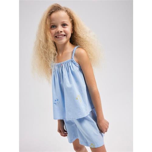 Se NAME IT Strop Top Falower Chambray Blue hos SmartKidz