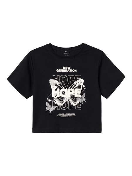 Se NAME IT Kort T-Shirt Nole Black hos SmartKidz