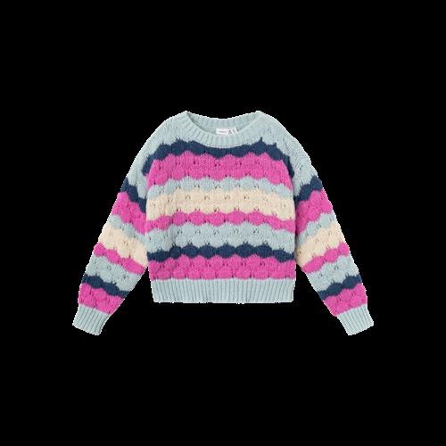 NAME IT Striktrøje Kort Nunna Phlox Pink