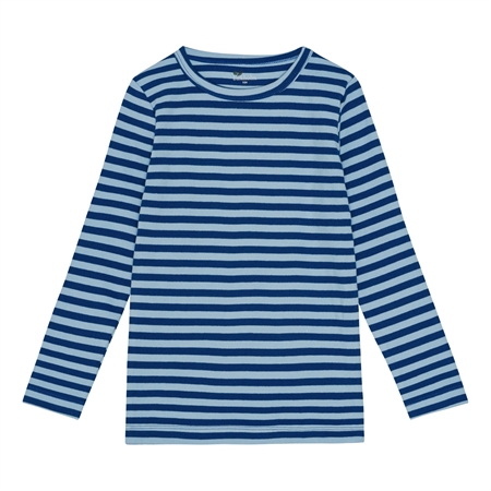 Se BIRKHOLM Stribet Rib Bluse Kobolt Blå & Baby Blå hos SmartKidz