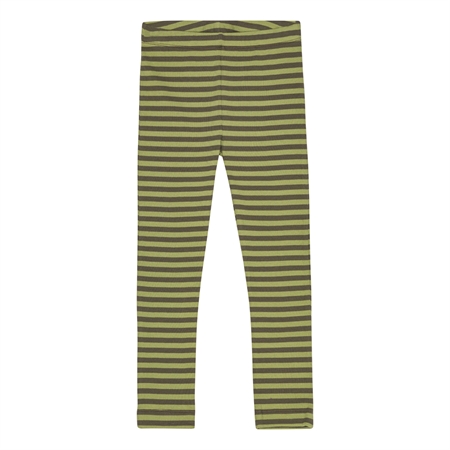Se BIRKHOLM Stribede Rib Leggings Oliven Grøn & Salvie Grøn hos SmartKidz