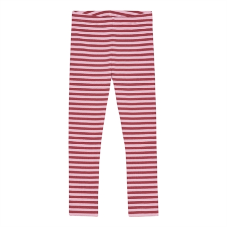 Se BIRKHOLM Stribede Rib Leggings Rabarber Rosa & Baby Lyserød hos SmartKidz